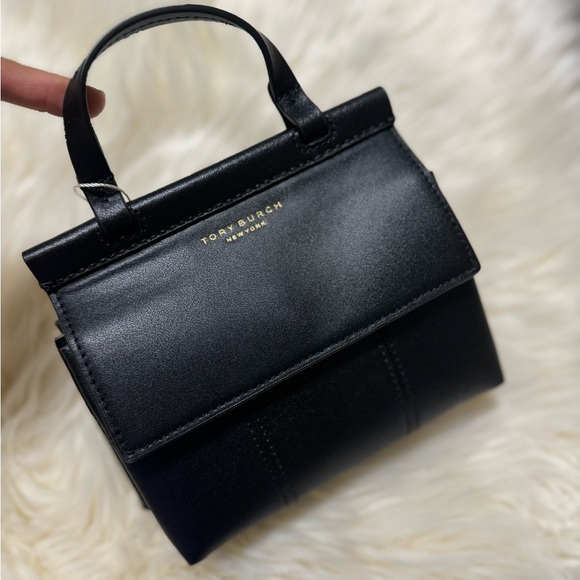 Tory Burch Block-T-Mini Satchel Handbag - Picture 6 of 9